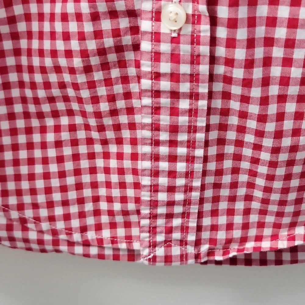Ralph Lauren Gingham Shirt Red White Long Sleeve Button Down Collar Size Small 8